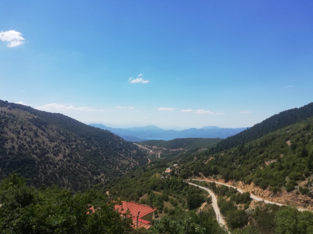 view from top of the moiuntain to the village