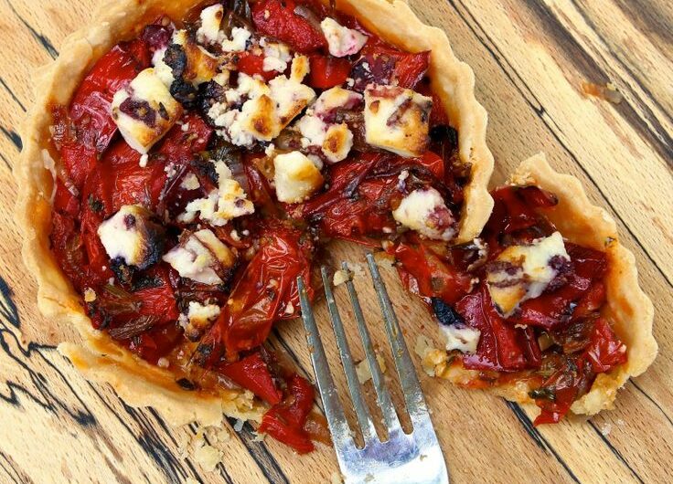 Dio's whole grain tart with peppers, yogurt & cheese